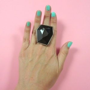 Oversized Black Cocktail Ring